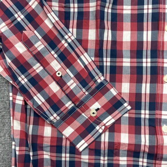 UNTUCKit Navarro Shirt Mens XLT Tall Red White Blue Button Up Long Sleeve New - Picture 3 of 11